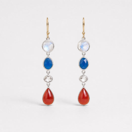 Aegean Nights Multi Gemstone Drop Earrings – Golden Horn Jewellery