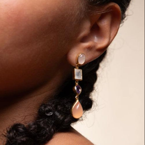 Aegean Sunset Multi Gemstone Drop Earrings - Golden Horn Jewellery