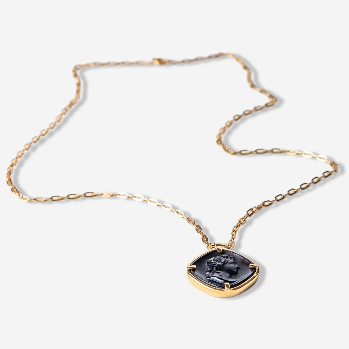 Apollo Black Chalcedony Pendant Necklace-Golden Horn Jewellery