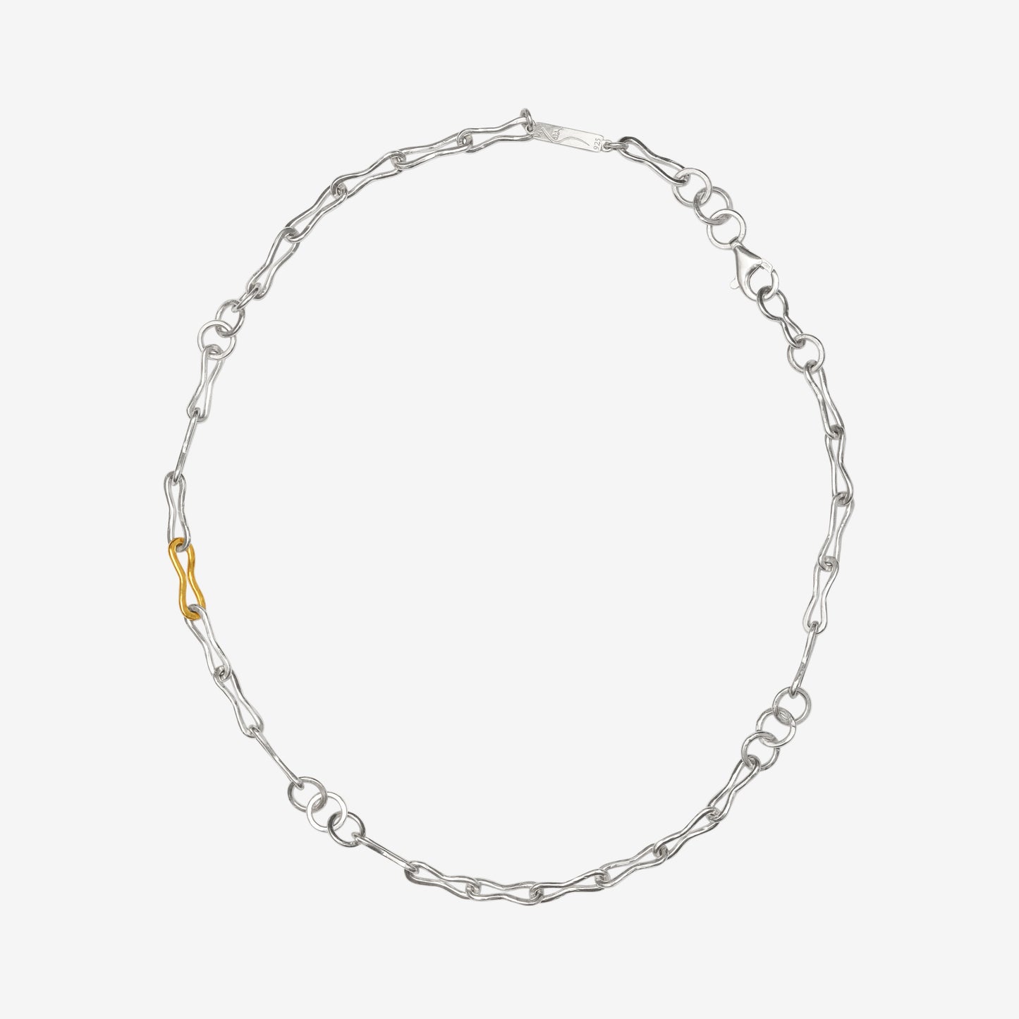 Bicolour Golden Horn Chain Necklace