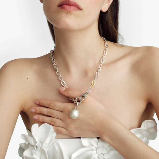 Big Silver Bud Clip-On Pendant - Golden Horn Jewellery