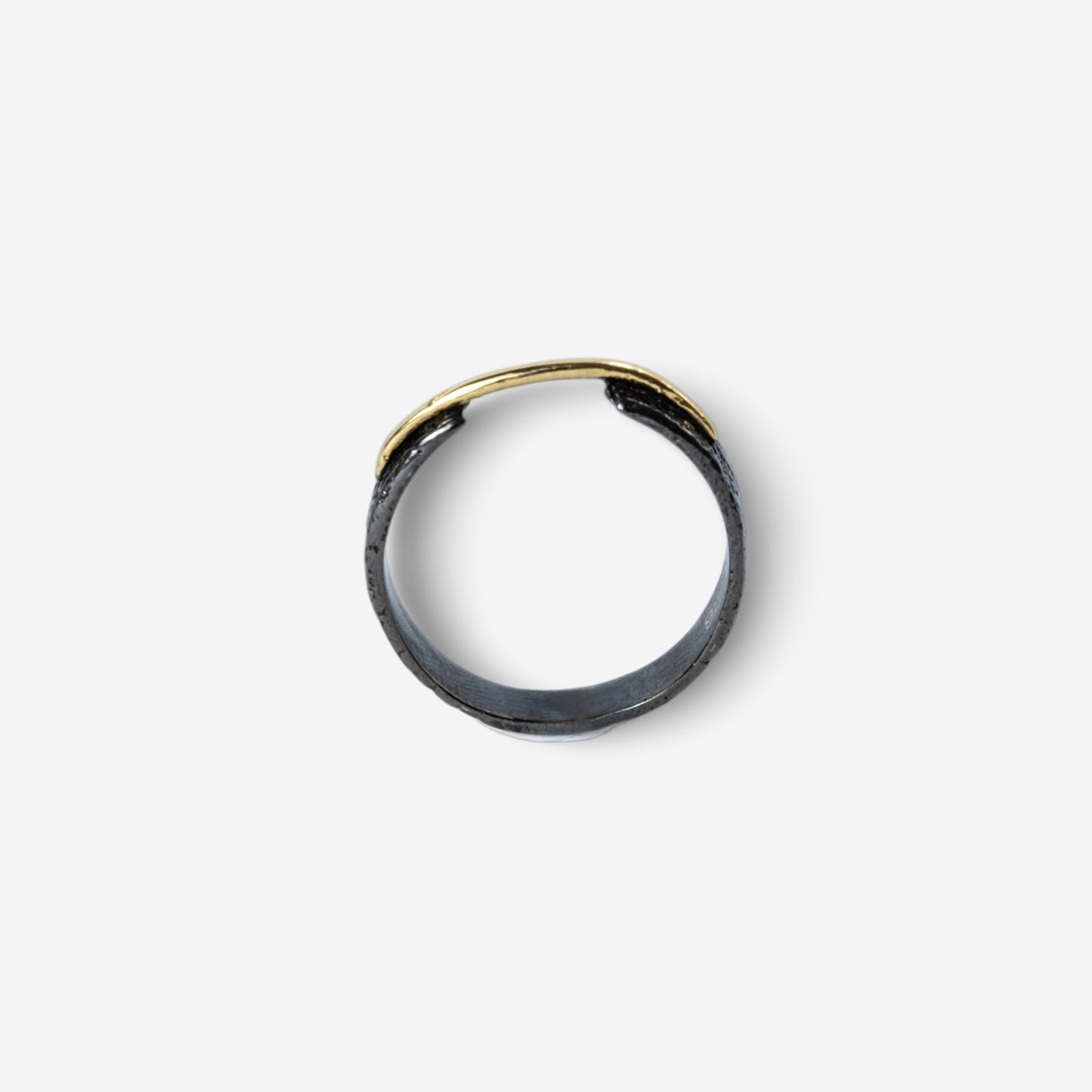 Connection Hammered Silver Ring - Golden Horn