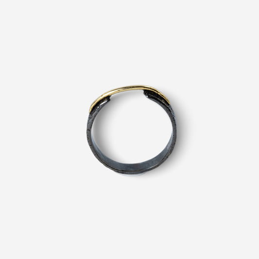 Connection Hammered Silver Ring - Golden Horn