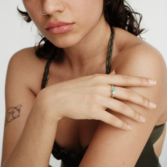 December Turquoise Birthstone Ring-Golden Horn Jewellery