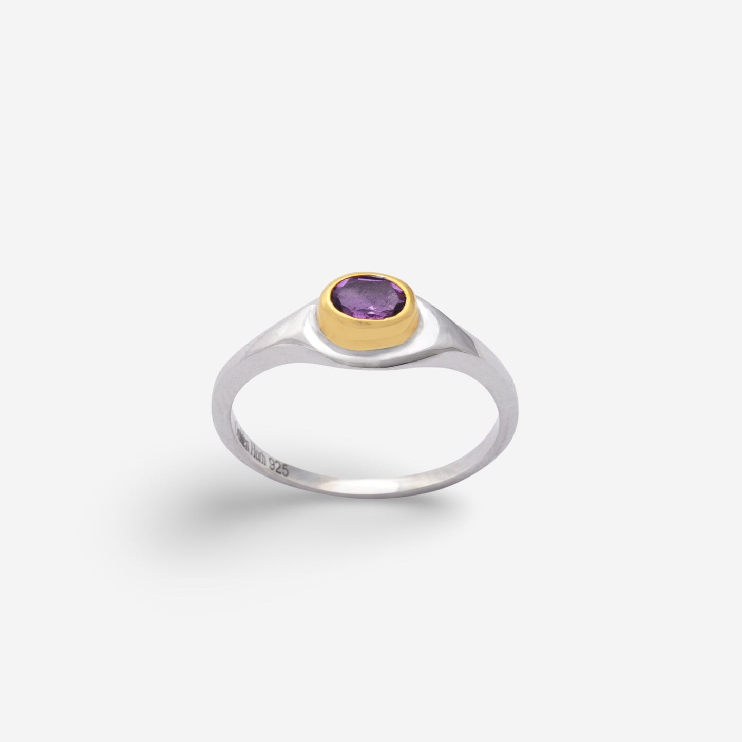 February Amethyst Birthstone Ring-Golden Horn Jewellery
