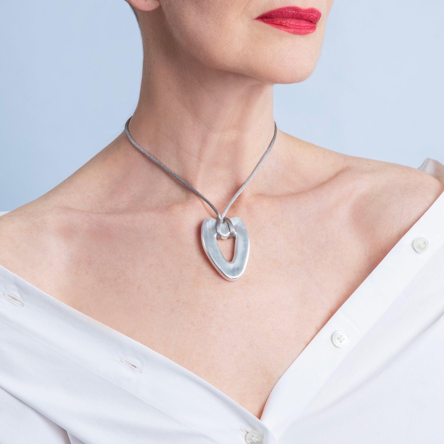 Fluent Heart Silver Pendant-Golden Horn Jewellery