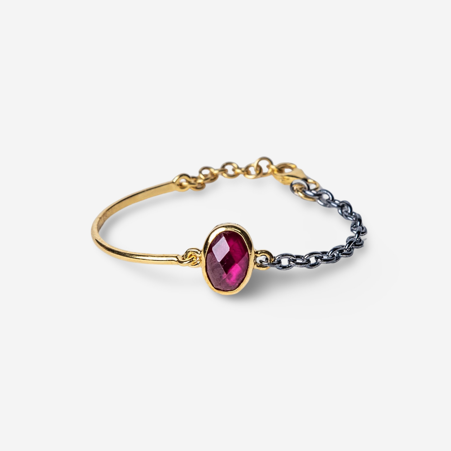 Fuchsia Gem Stone Bracelet - Golden Horn