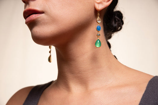 Aegean Breeze Trio Drop Earrings - Golden Horn Jewellery