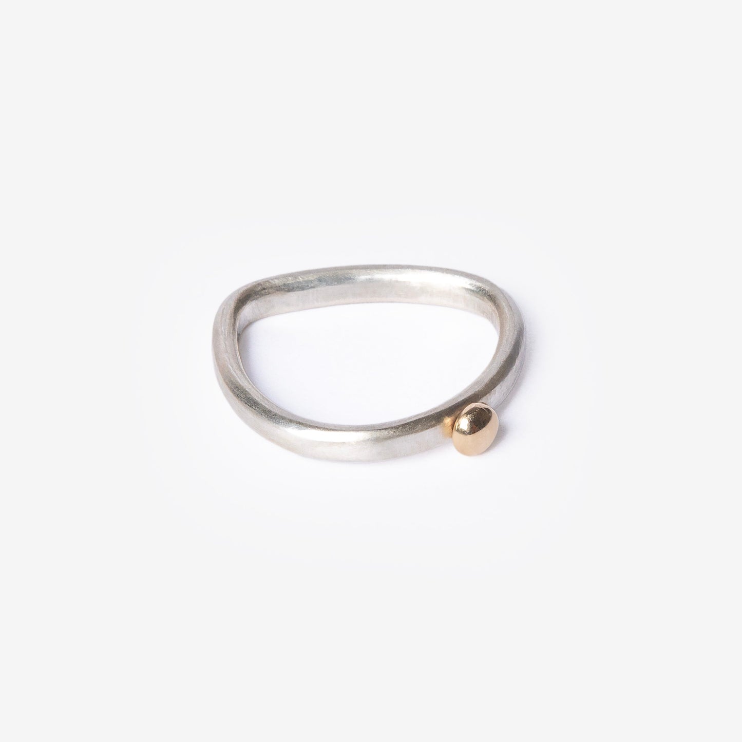 Golden Bubble Dot Circle Stacking Silver Ring-Golden Horn Jewellery