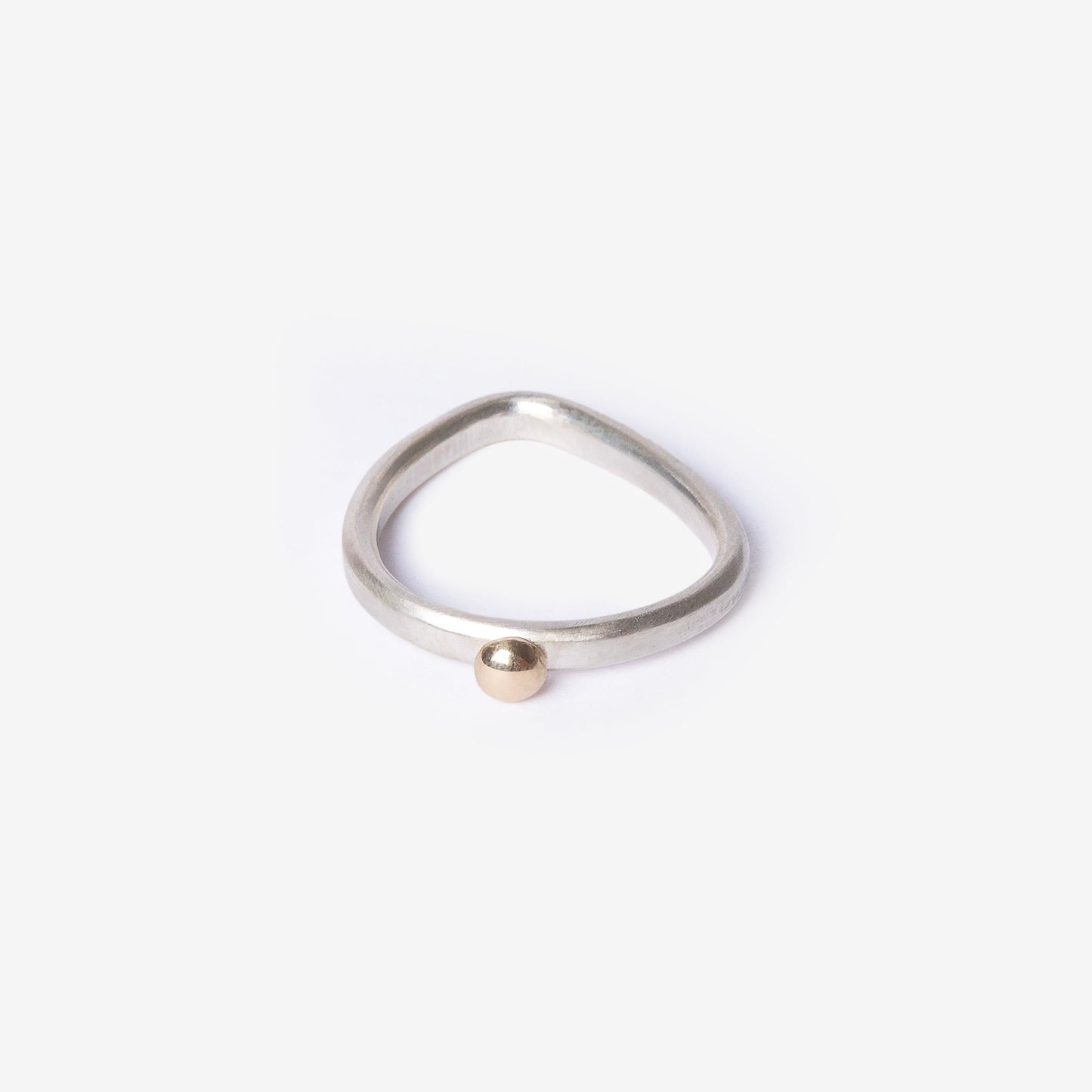 Golden Bubble Dot Circle Stacking Silver Ring-Golden Horn Jewellery