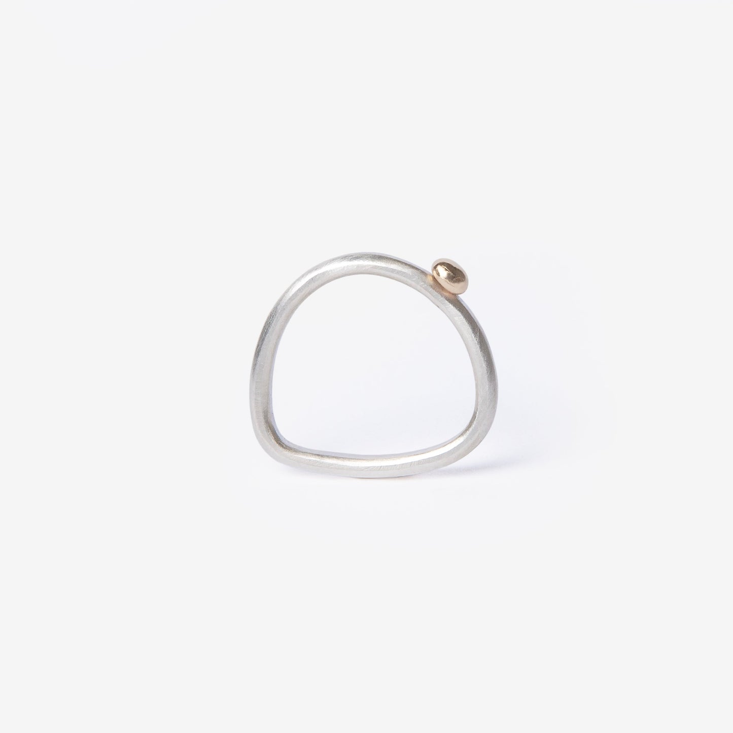 Golden Bubble Dot Circle Stacking Silver Ring-Golden Horn Jewellery
