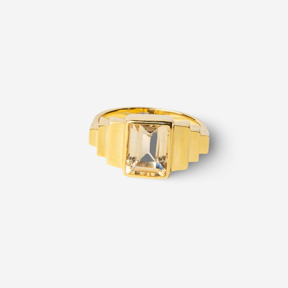 Heaven Steps Citrine Gemstone Ring - Golden Horn