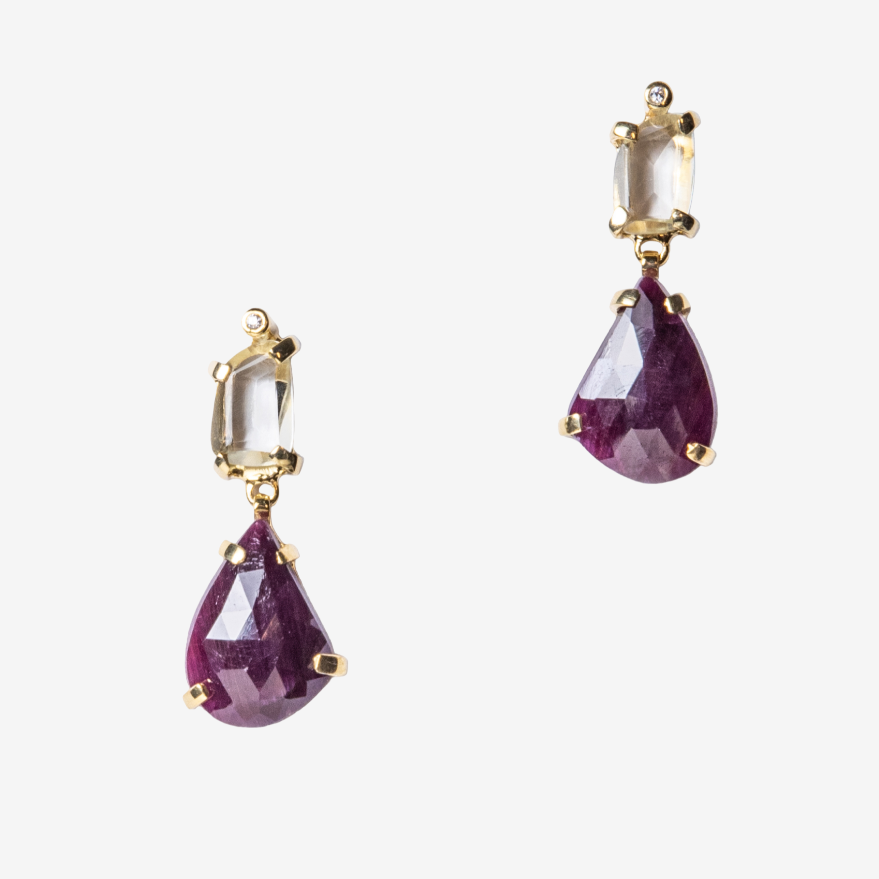 Helen Gem Stone Earrings - Triangle drop - Golden Horn