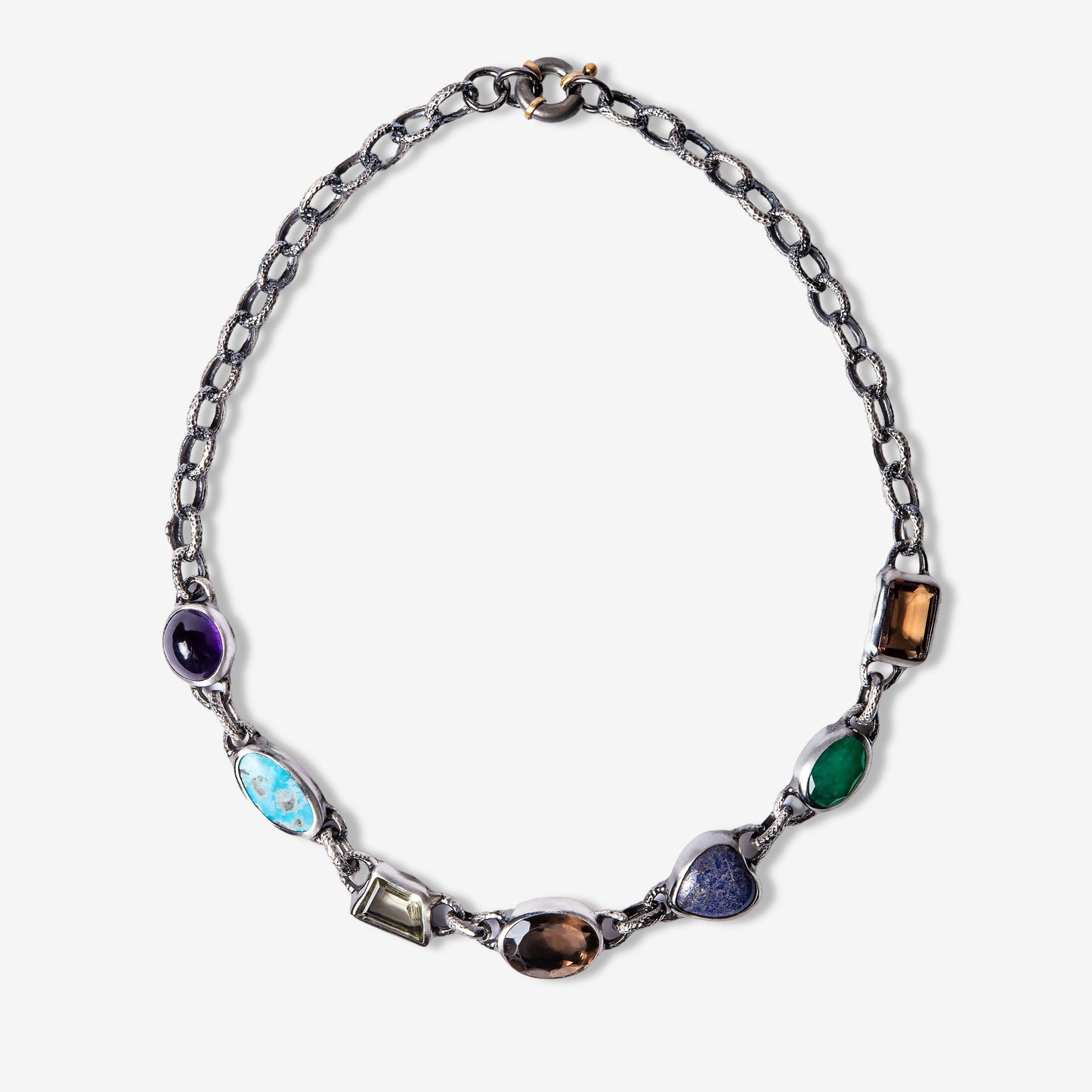 Jupiter Eye Multi Gemstone Choker Necklace-Golden Horn Jewellery