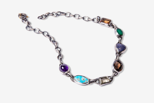 Jupiter Eye Multi Gemstone Choker Necklace-Golden Horn Jewellery