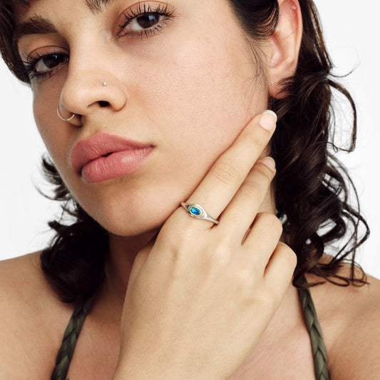 March Aquamarine Birthstone Ring-Golden Horn Jewellery