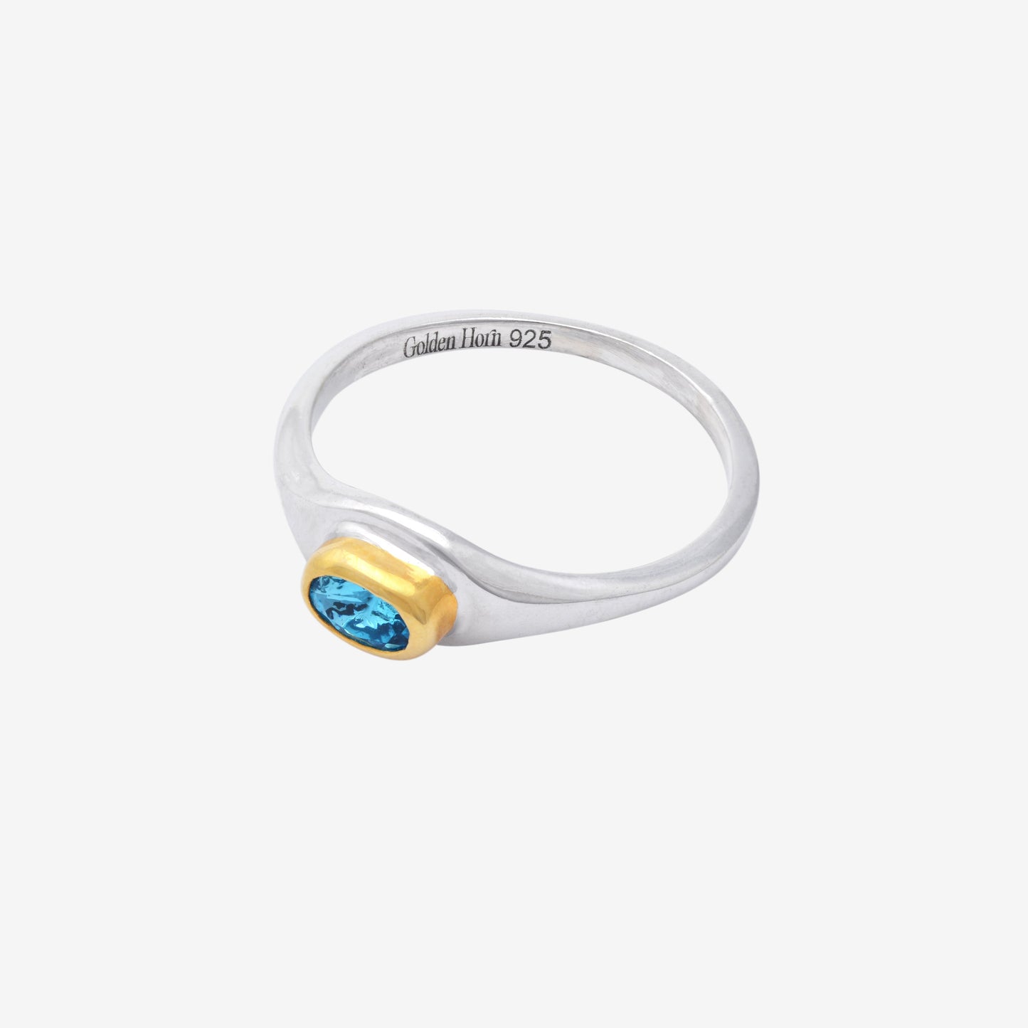 March Aquamarine Birthstone Ring-Golden Horn Jewellery