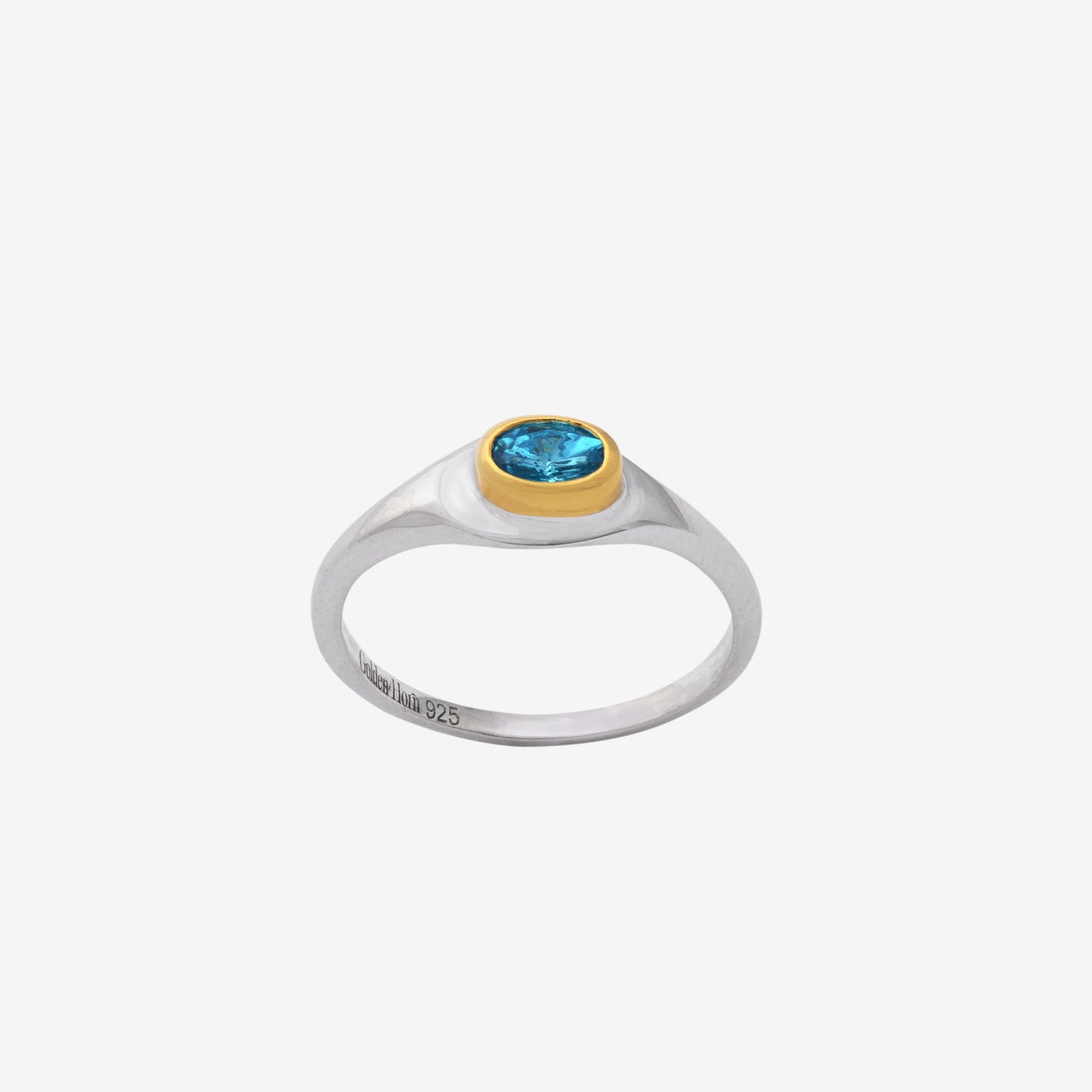 March Aquamarine Birthstone Ring- Golden Horn Jewellery