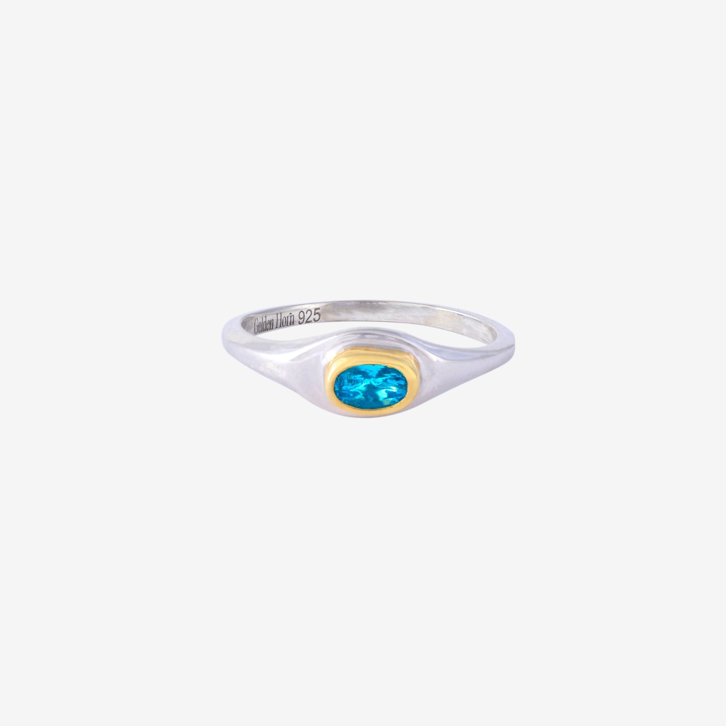 March Aquamarine Birthstone Ring-Golden Horn Jewellery