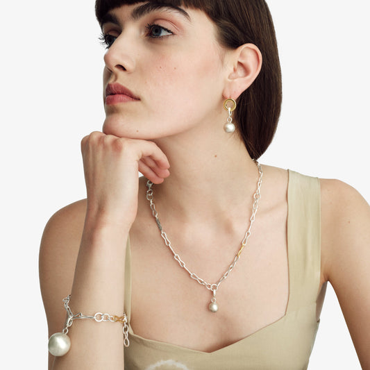 Mini Silver Bud Clip-On Pendant - Golden Horn