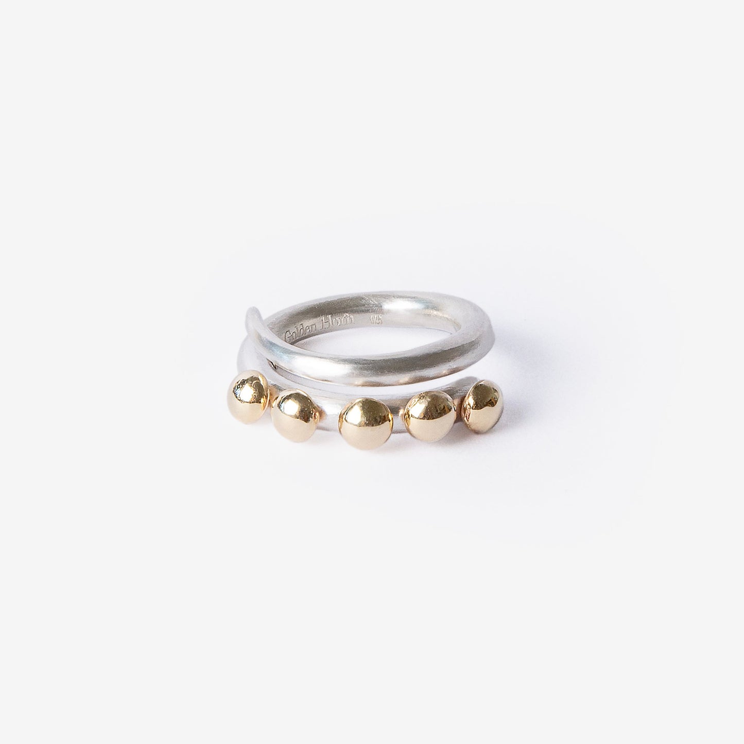 Multi Bubble Dot Circle Stacking Silver Ring-Golden Horn Jewellery
