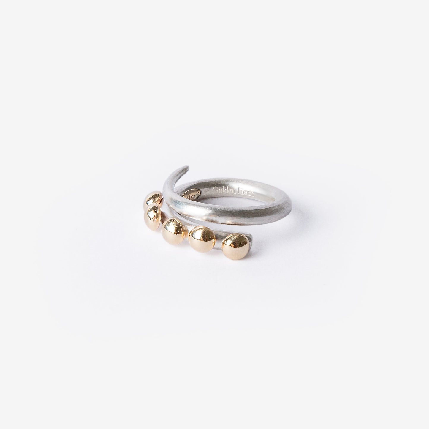 Multi Bubble Dot Circle Stacking Silver Ring-Golden Horn Jewellery