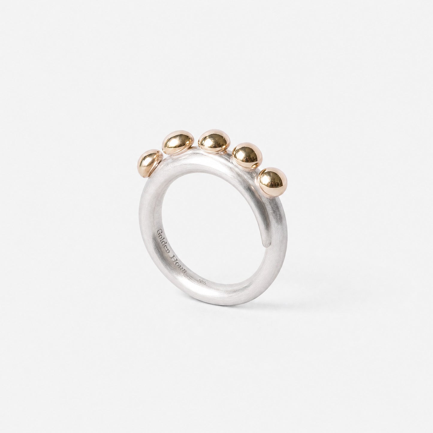 Multi Bubble Dot Circle Stacking Silver Ring – Golden Horn Jewellery