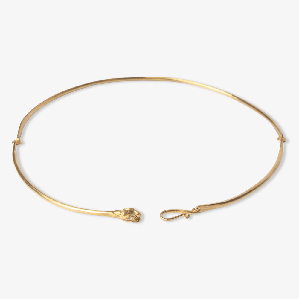 Ouroboros Snake Gold Plated Choker Necklace-Golden Horn Jewellery
