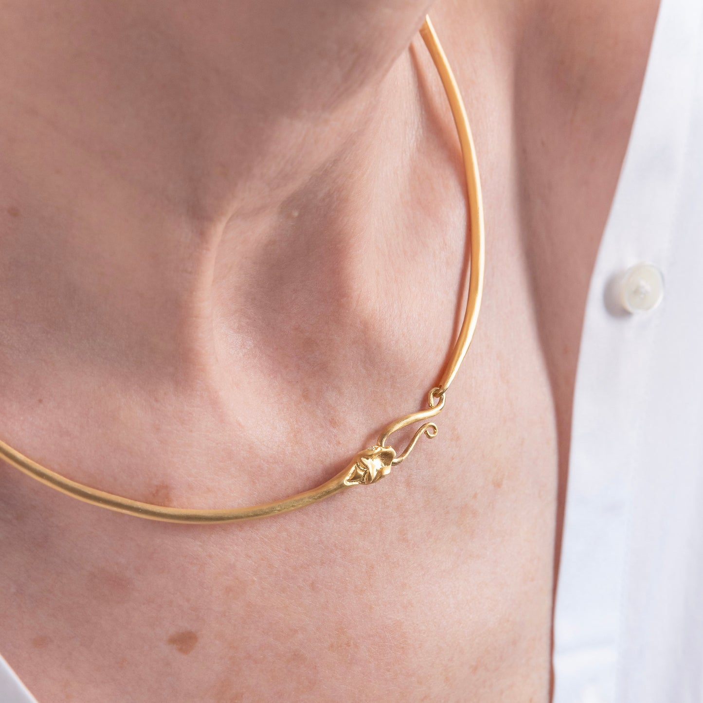 Ouroboros Snake Gold Plated Choker Necklace-Golden Horn Jewellery