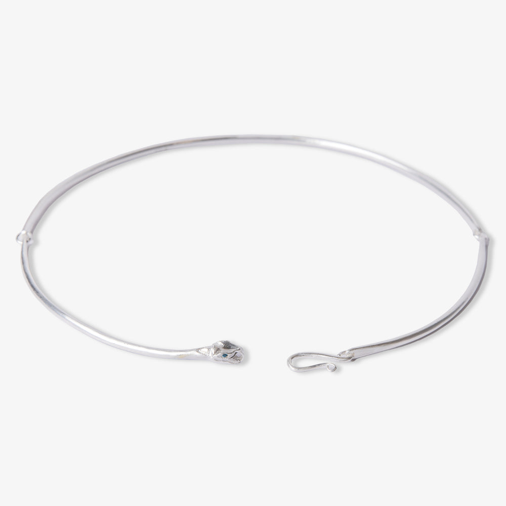 Ouroboros Snake Silver Choker Necklace-Golden Horn Jewellery