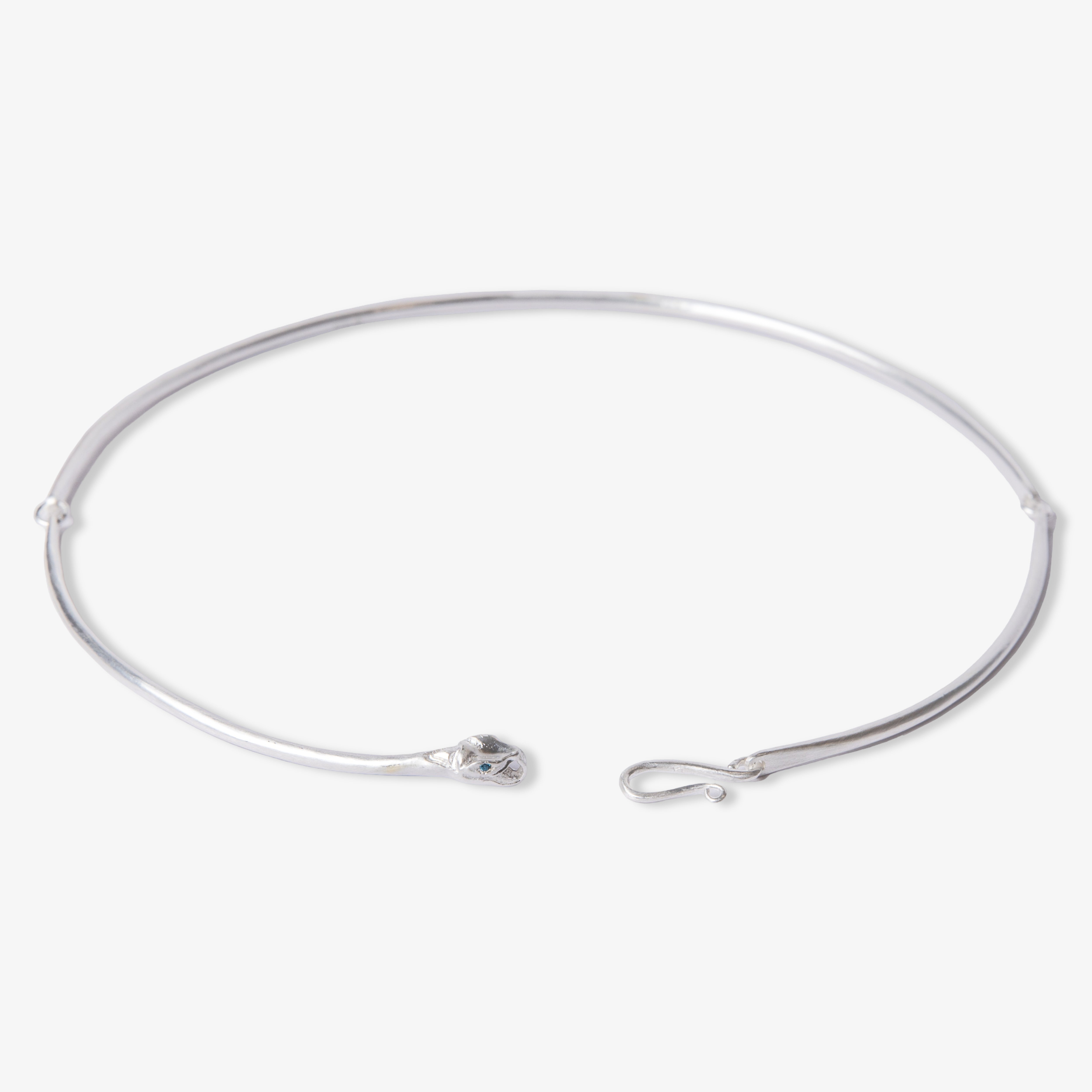 Ouroboros Snake Silver Choker Necklace-Golden Horn Jewellery
