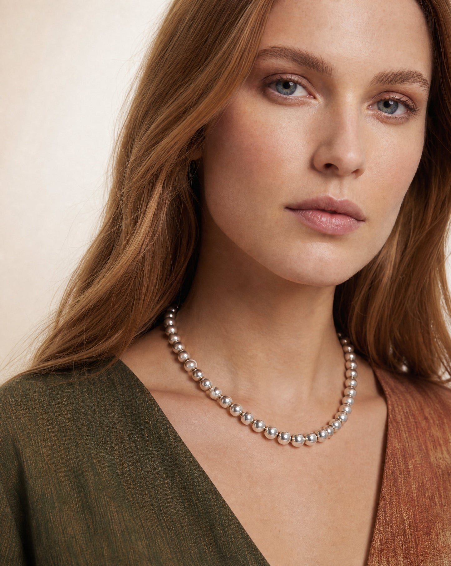 Silver Bead Pearl Necklace – handmade jewellery by Golden Horn