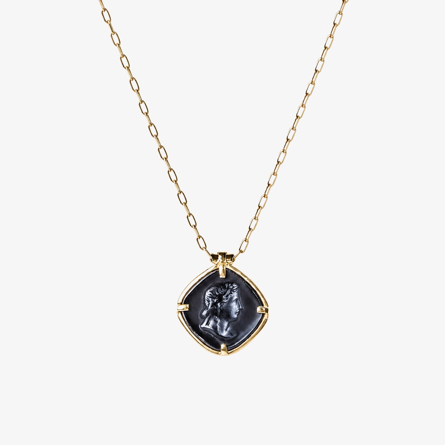 Apollo Black Agate Pendant Necklace – handmade jewellery by Golden Horn
