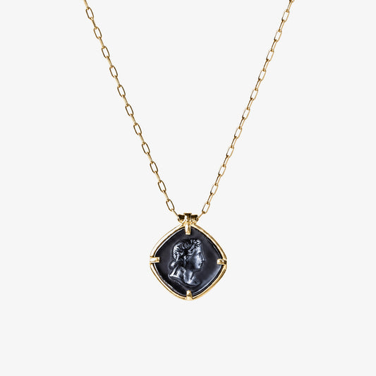 Apollo Black Agate Pendant Necklace – handmade jewellery by Golden Horn