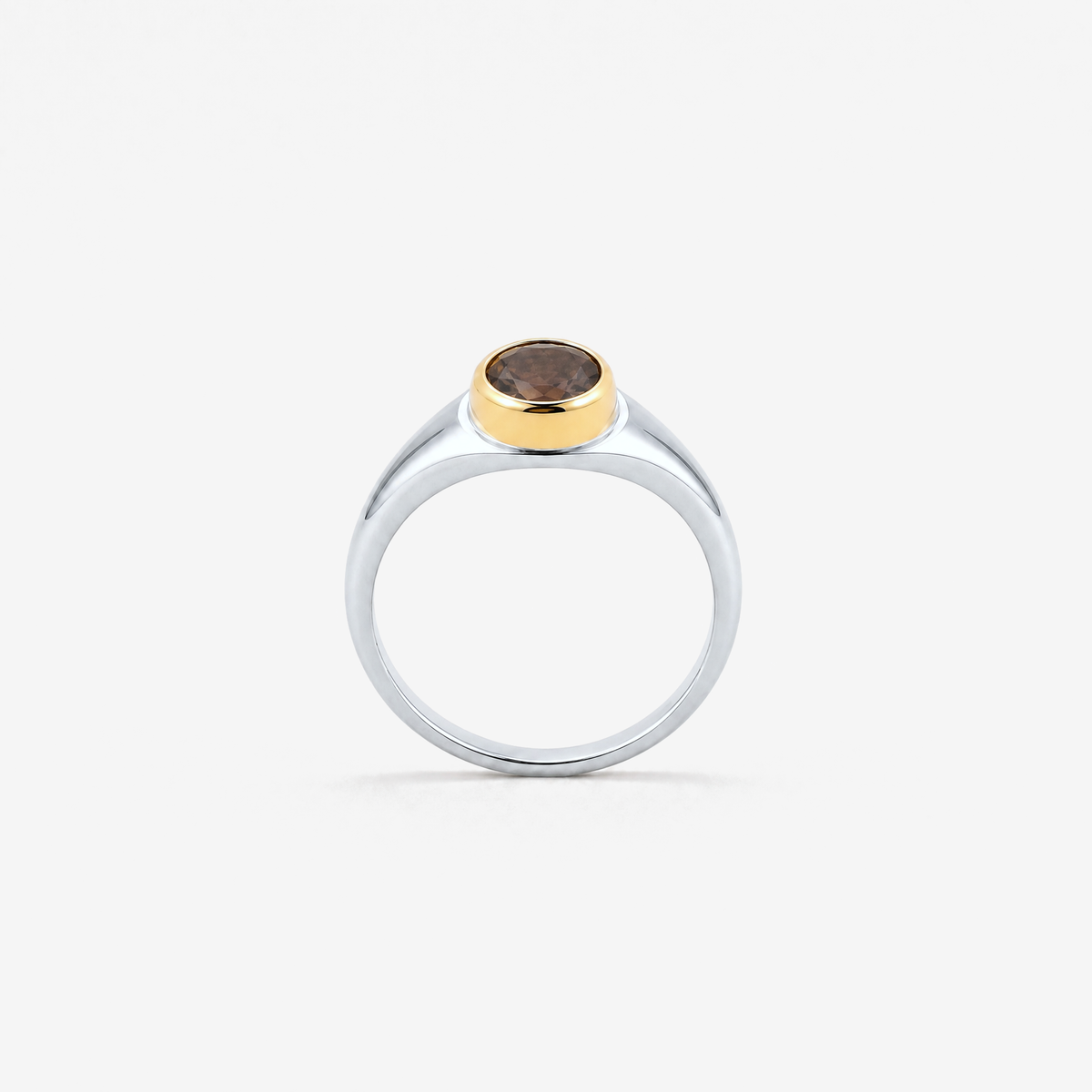April Brown Diamond Birthstone Ring, front view showing full band - Golden Horn Jewellery