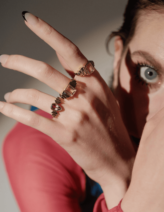 Heaven Steps Honey Gem Stone Ring - Golden Horn