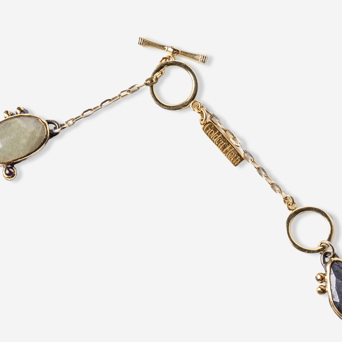 Fortune Multi-Color Raw Sapphire Necklace - Golden Horn