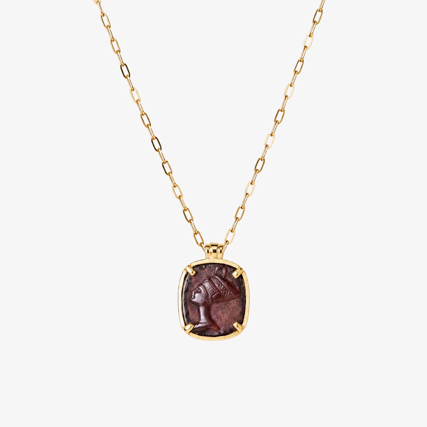 Nefertiti Agate Gold Pendant Necklace – handmade jewellery by Golden Horn