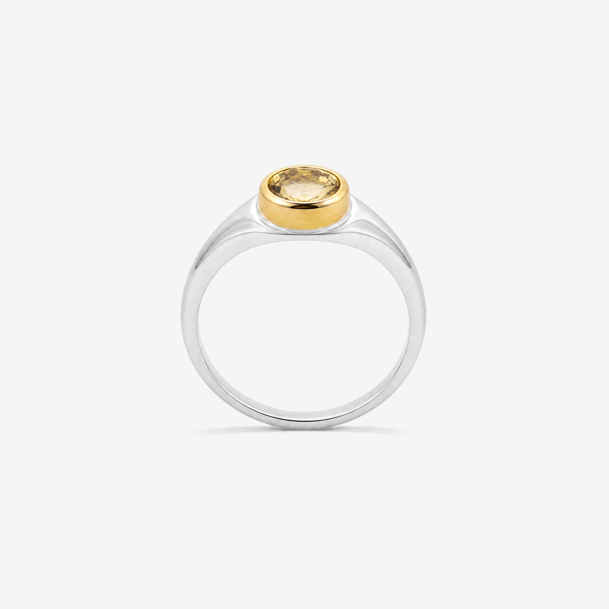 November Topaz Birthstone Ring, front view showing full band - Golden Horn Jewellery