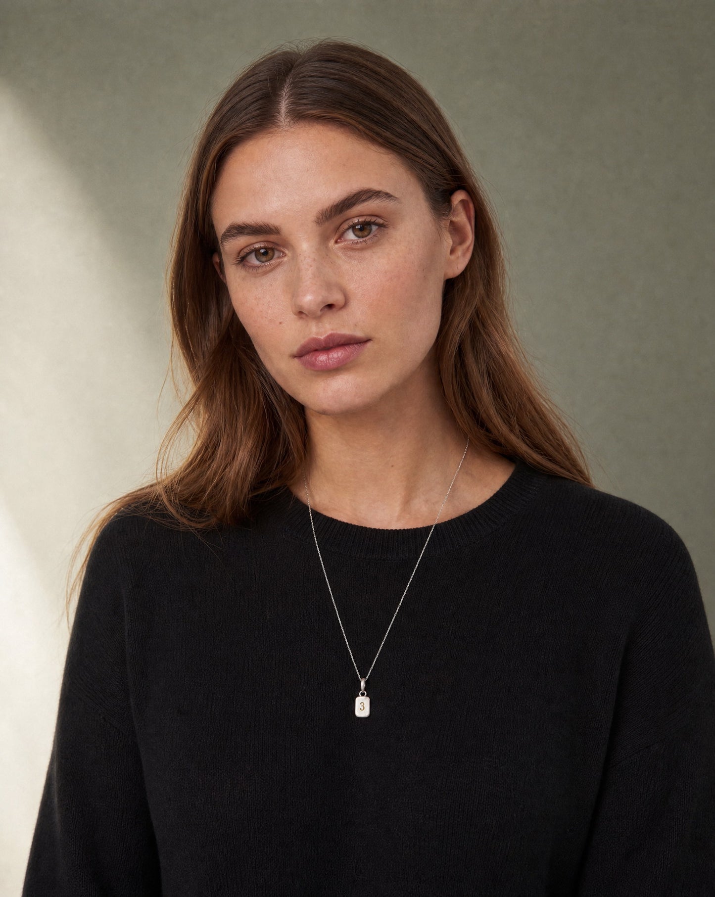 Number 3 Numerology Pendant worn – Golden Horn Jewellery