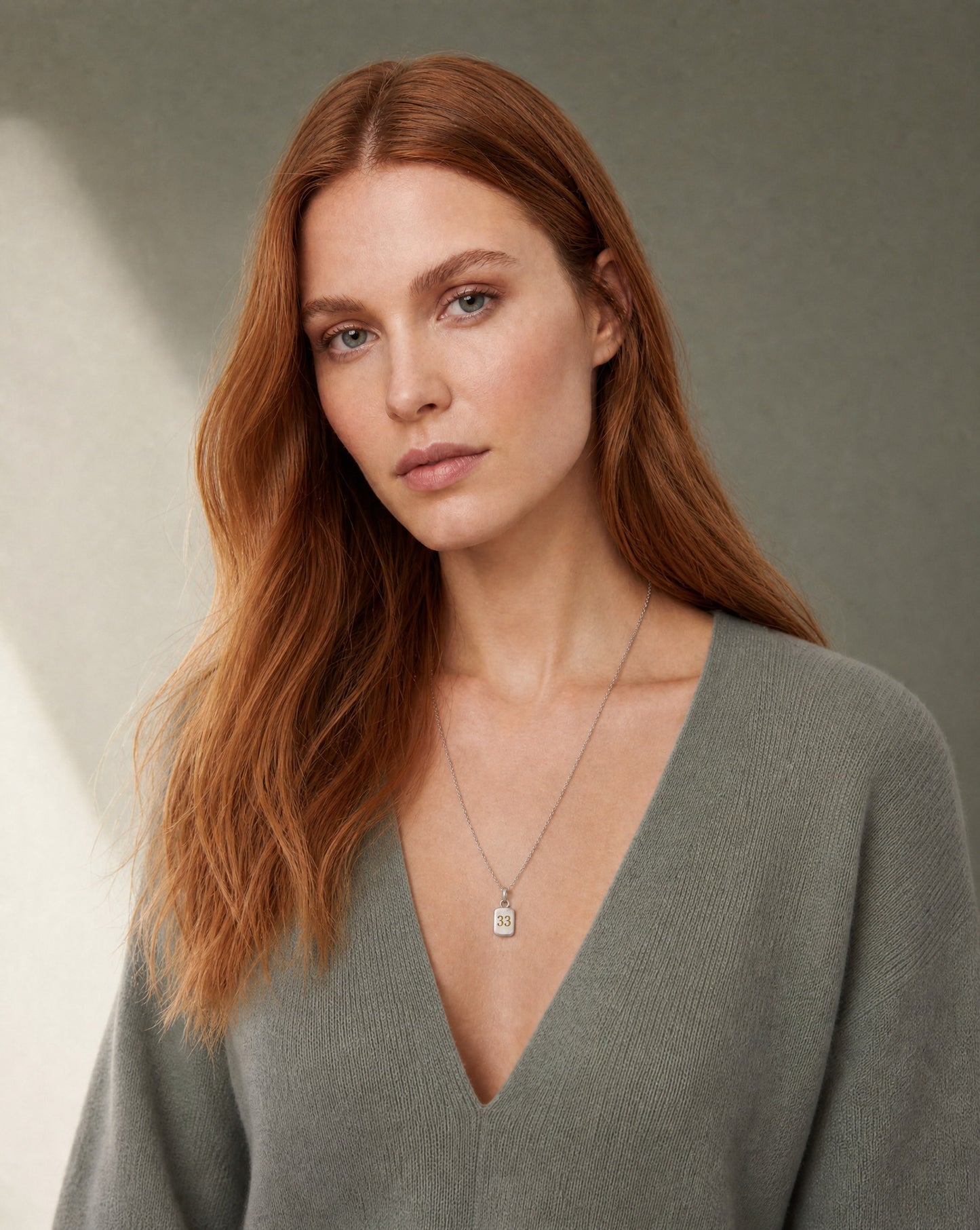 Number 33 Numerology Pendant worn – Golden Horn Jewellery