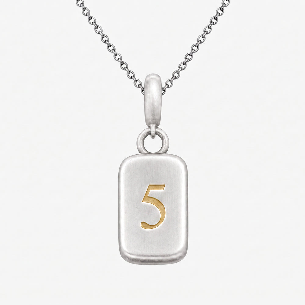 Number 5 Numerology Pendant – Golden Horn Jewellery