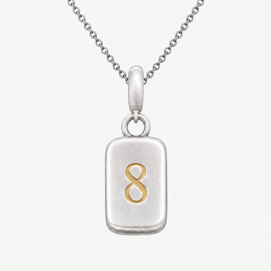 Number 8 Numerology Pendant – Golden Horn Jewellery