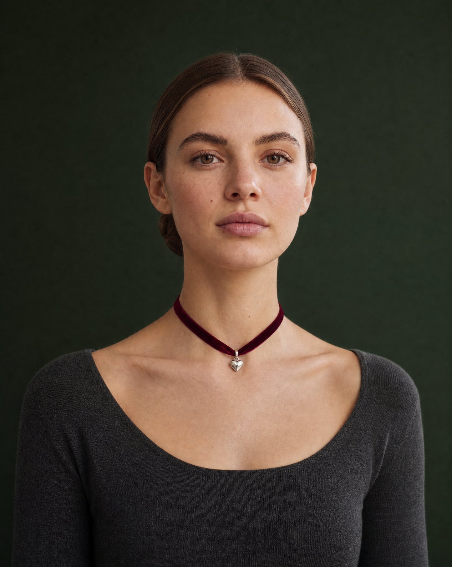 Red Velvet Choker Necklace worn – Golden Horn Jewellery