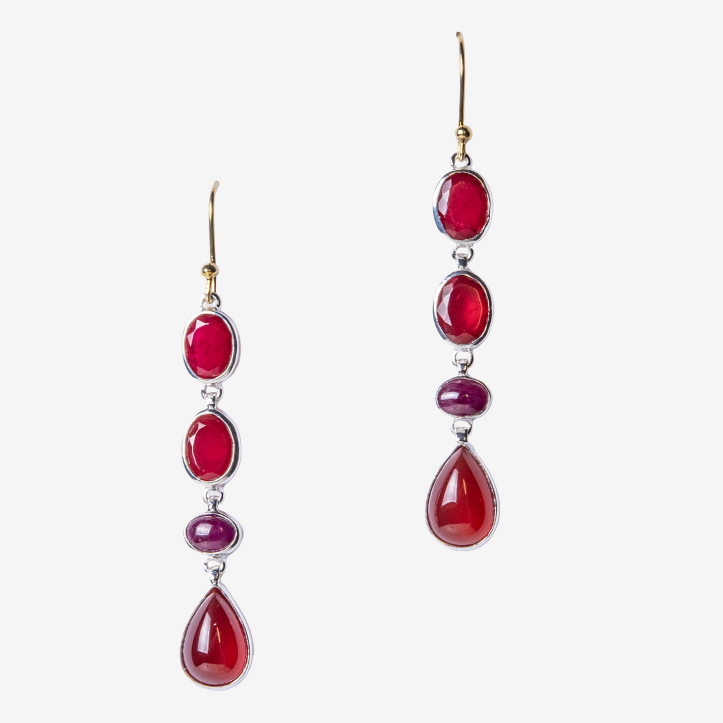 Aegean Cherry Trio Drop Earrings - Golden Horn