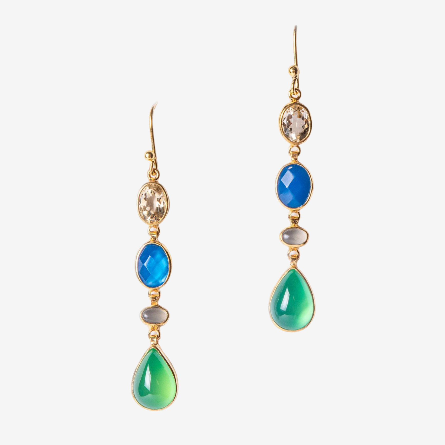 Aegean Breeze Trio Drop Earrings - Golden Horn Jewellery
