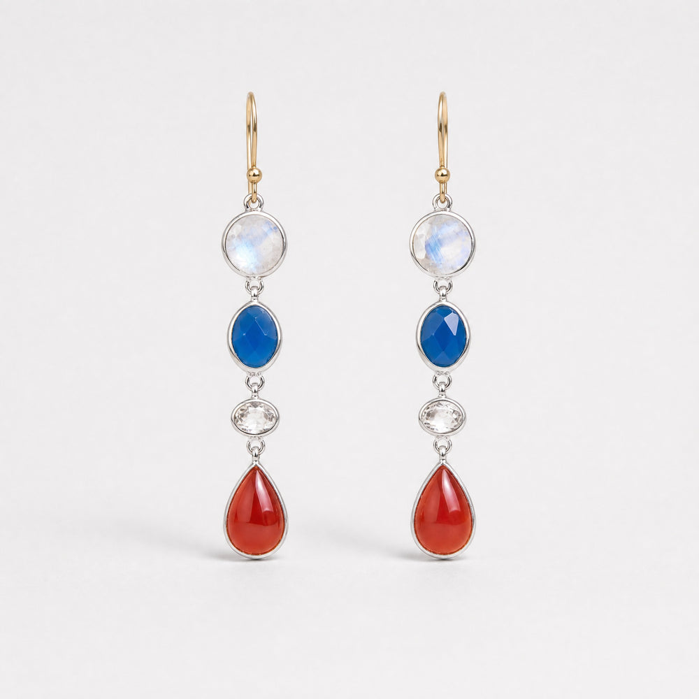 Aegean Nights Multi Gemstone Drop Earrings – Golden Horn Jewellery