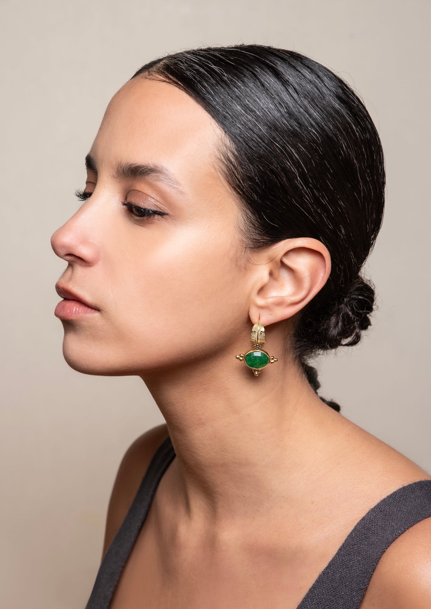 Athena's JADE Gems Earrings - Golden Horn