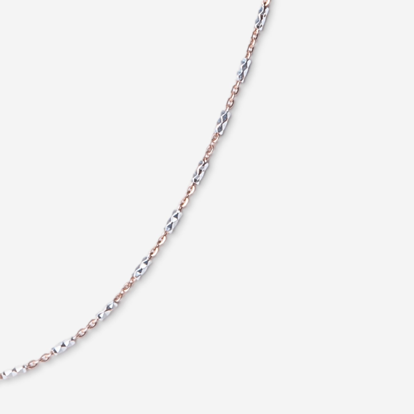 Cylinders Rose Gold Silver Chain Necklace - Golden Horn