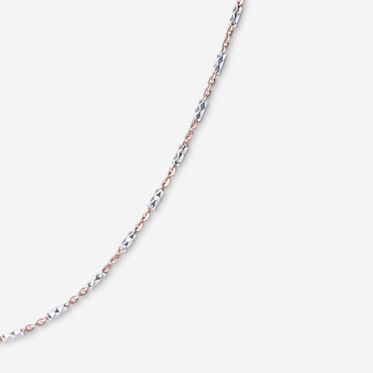 Cylinders Rose Gold Silver Chain Necklace - Golden Horn
